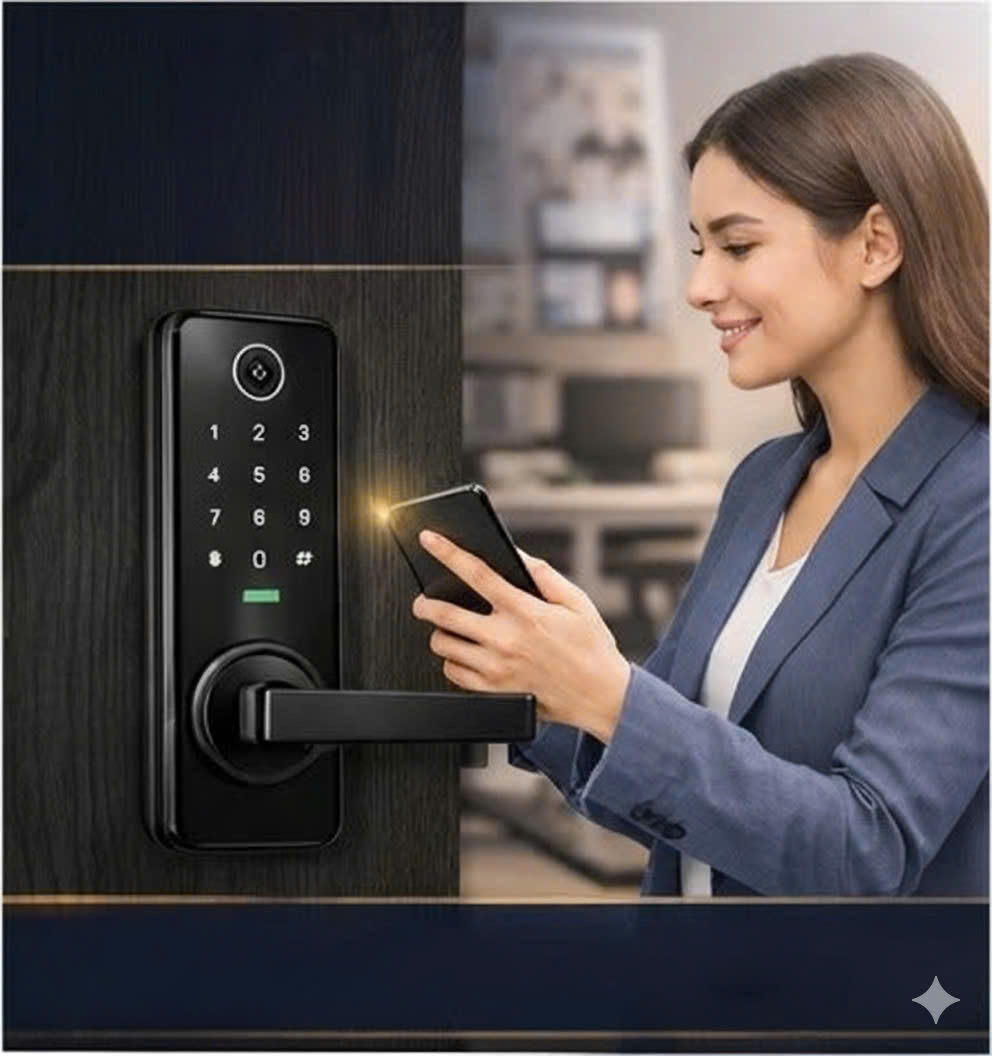 Khóa cửa vân tay mã số cho căn hộ Ezibee